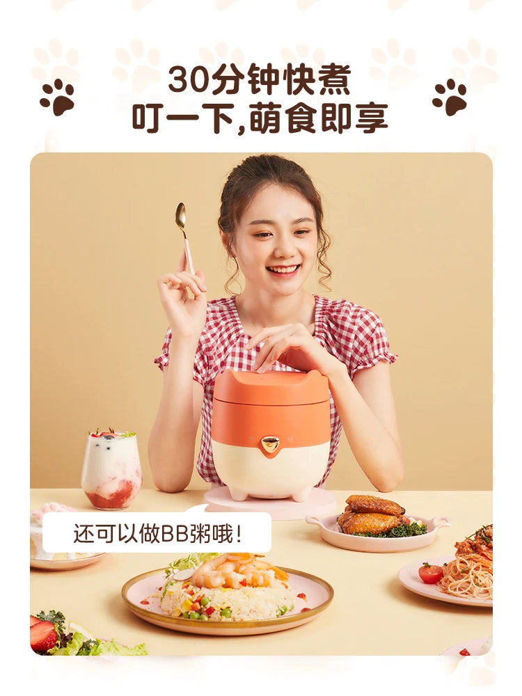 Midea One Person Electric Rice Cooker Small Capacity Household Mini Electric Rice Cooker Official Flagship of 1-2 to 3 Person
